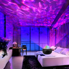 AuroraGlow Mini Night Light water ripple projection effect on ceiling and walls